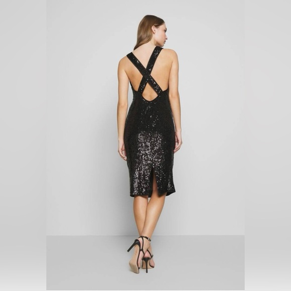 Diane Von Furstenberg Mercury Sequined Jersey Fitted Dress in Black Size 6 NWT - Picture 5 of 12